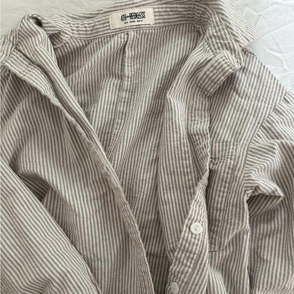 4th + Reckless Striped Button-Up Shirt